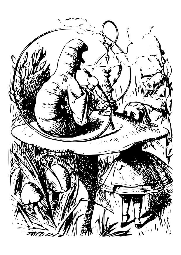 alice au pays des merveilles - monsieur la chenille Coloriage alice au pays des merveilles - monsieur la chenille