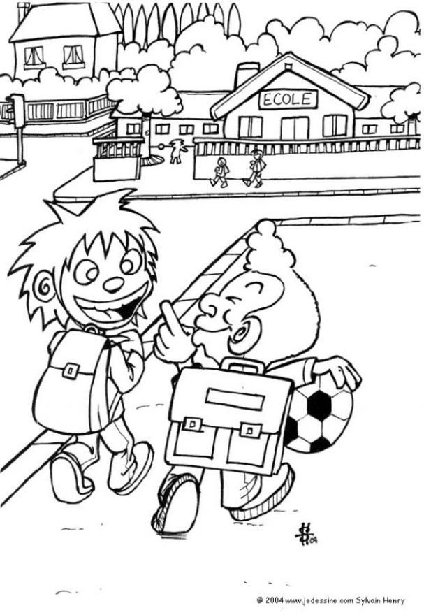 aller A lA©cole Coloriage aller A lA©cole