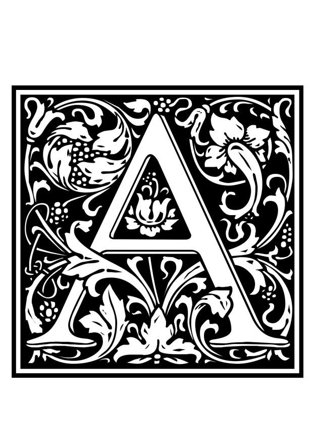 alphabet ornemental - a Coloriage alphabet ornemental - a