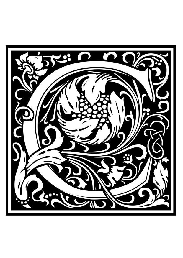 alphabet ornemental - c Coloriage alphabet ornemental - c
