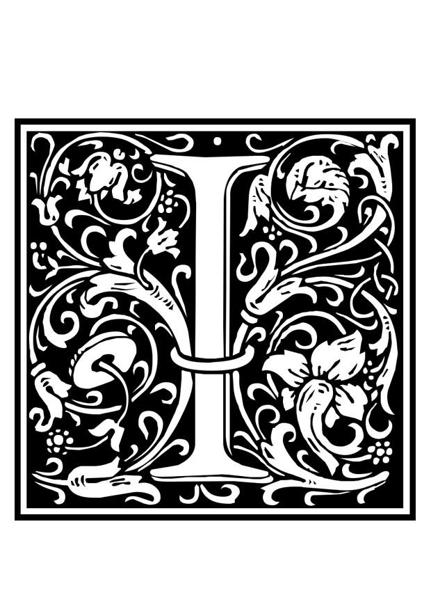 alphabet ornemental - i Coloriage alphabet ornemental - i