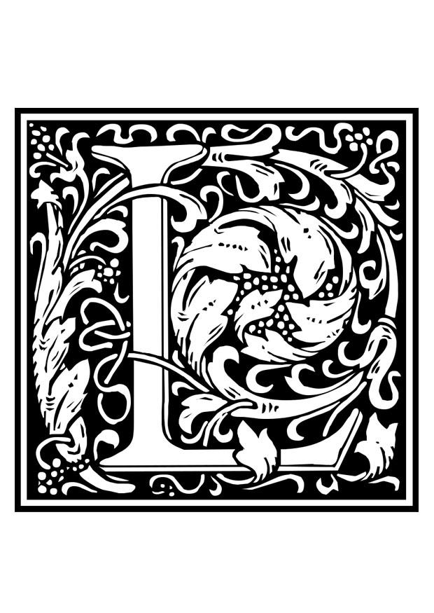 alphabet ornemental - l Coloriage alphabet ornemental - l