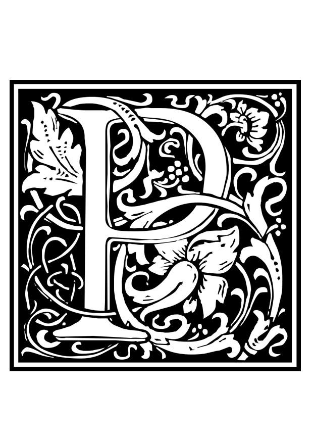 alphabet ornemental - p Coloriage alphabet ornemental - p