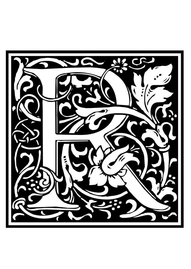 alphabet ornemental - r Coloriage alphabet ornemental - r
