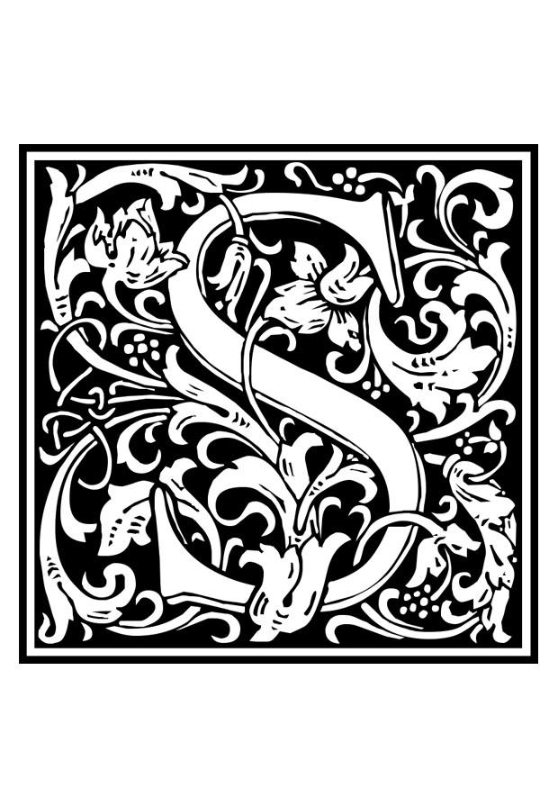 alphabet ornemental - s Coloriage alphabet ornemental - s
