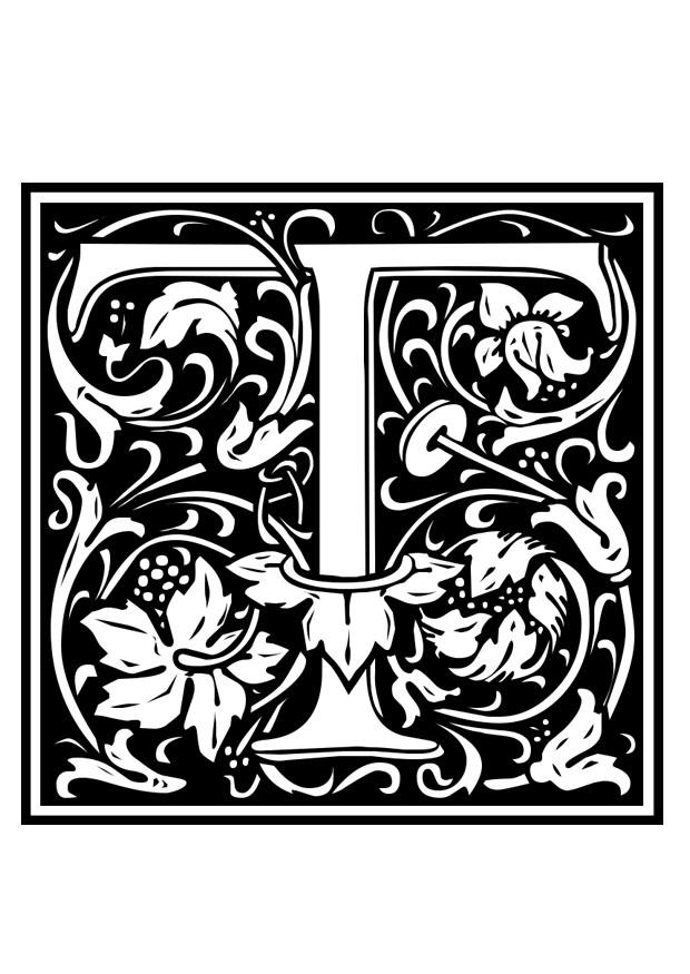 alphabet ornemental - t Coloriage alphabet ornemental - t