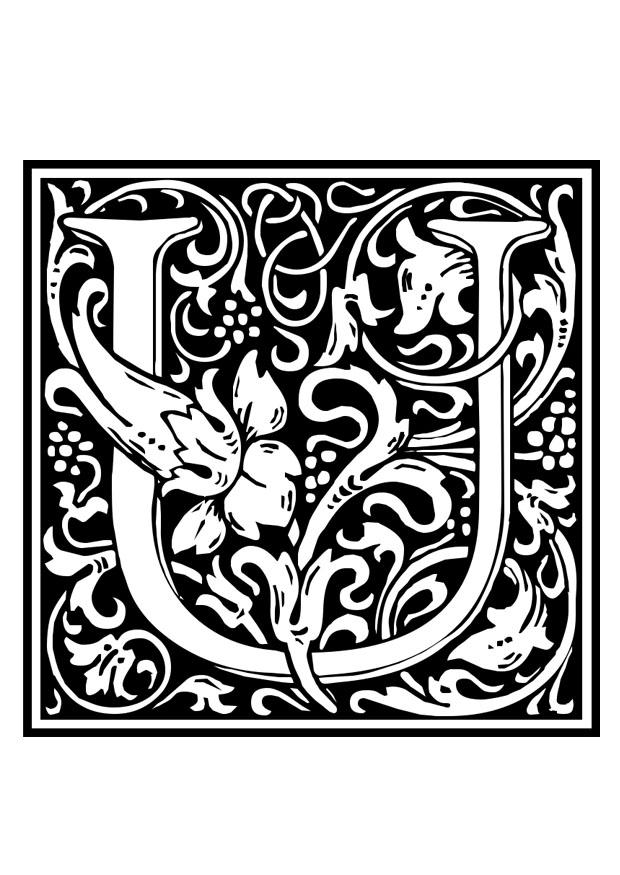 alphabet ornemental - u Coloriage alphabet ornemental - u