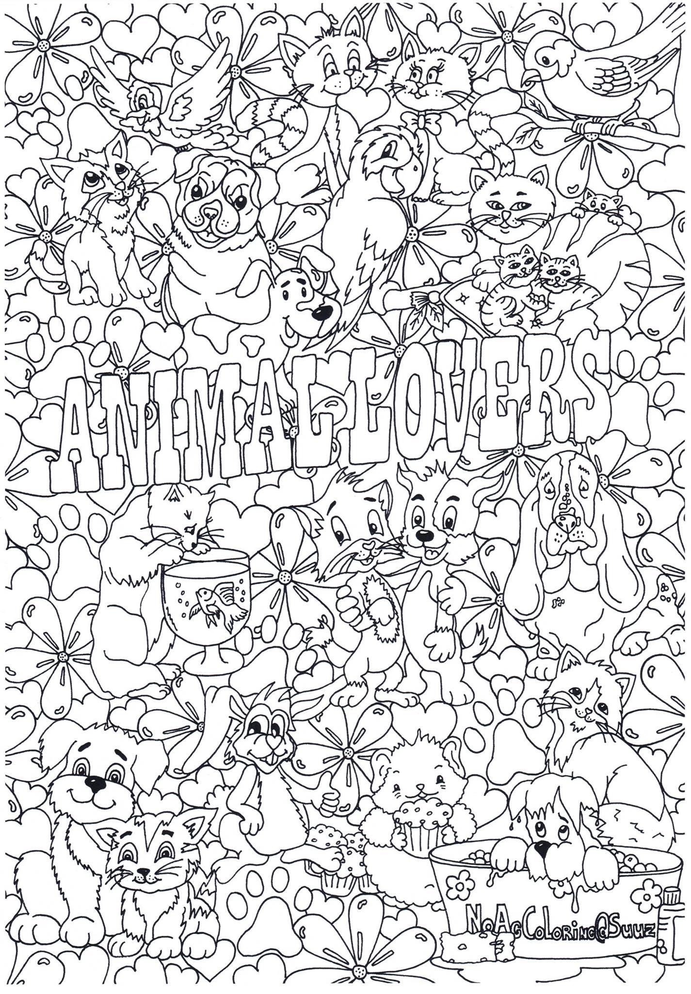 amoureux des animaux Coloriage amoureux des animaux