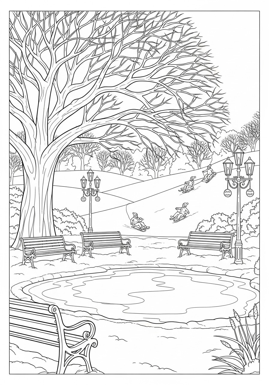 amusement dans le parc Coloriage amusement dans le parc