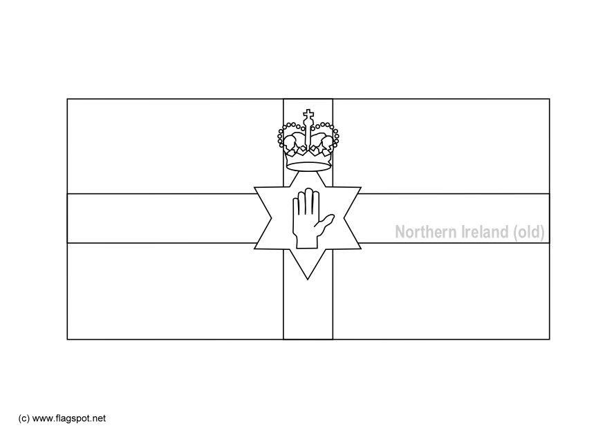 Coloriage ancien drapeau de lirlande du nord