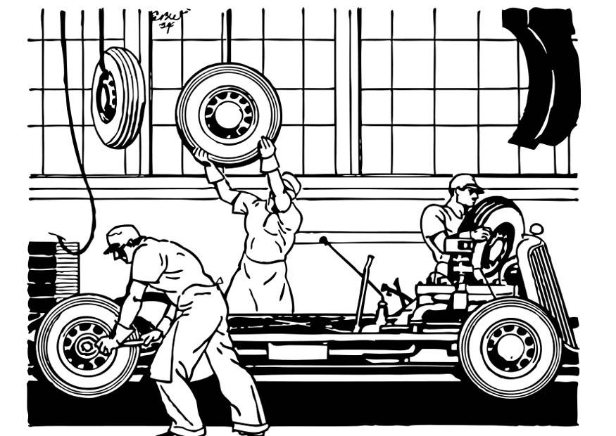 ancienne usine automobiles Coloriage ancienne usine automobiles