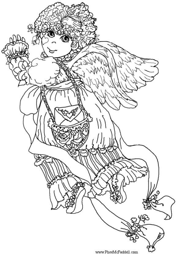 ange de la saint-valentin Coloriage ange de la saint-valentin
