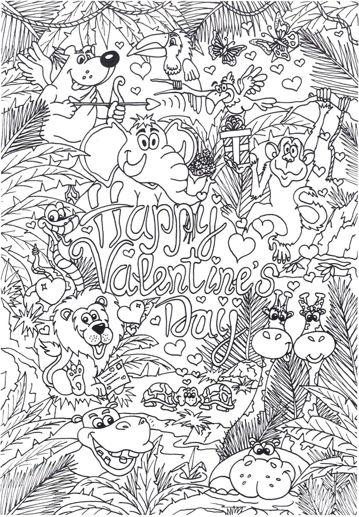 animaux de la saint-valentin Coloriage animaux de la saint-valentin