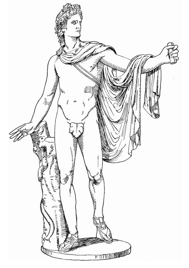 apollon, un dieu grec Coloriage apollon, un dieu grec