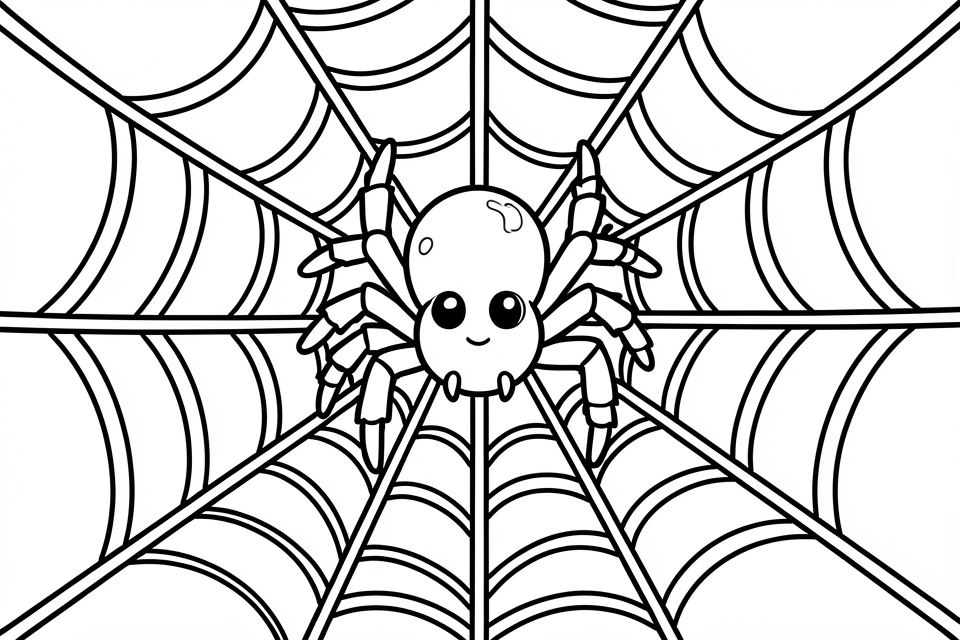 araignA©e dans la toile Coloriage araignA©e dans la toile