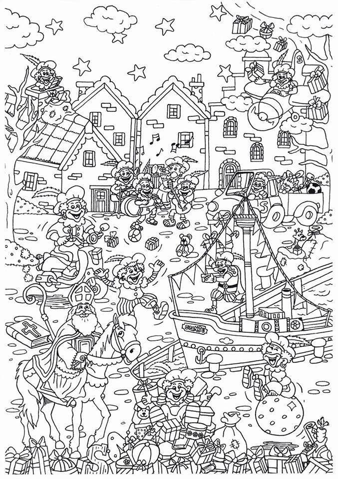 arrivA©e sinterklaas Coloriage arrivA©e sinterklaas