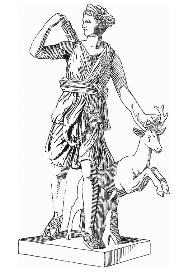 artA©mis, dA©esse de la mythologie grecque Coloriage artA©mis, dA©esse de la mythologie grecque
