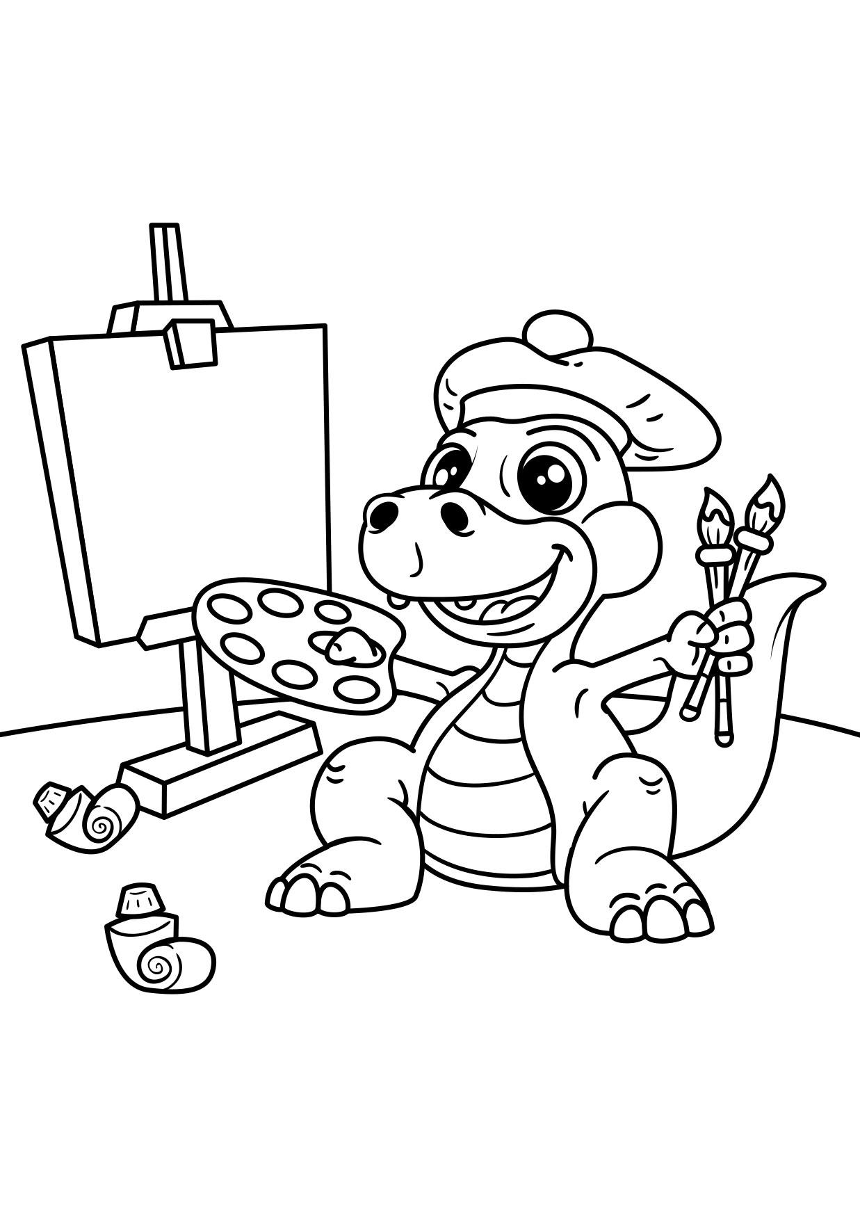 artiste de dinosaure Coloriage artiste de dinosaure