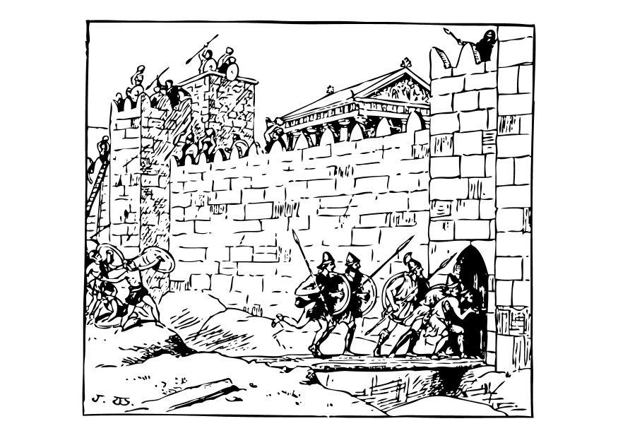 attaque de la ville Coloriage attaque de la ville
