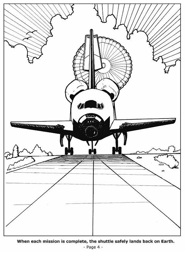 atterrissage de la navette spatiale Coloriage atterrissage de la navette spatiale
