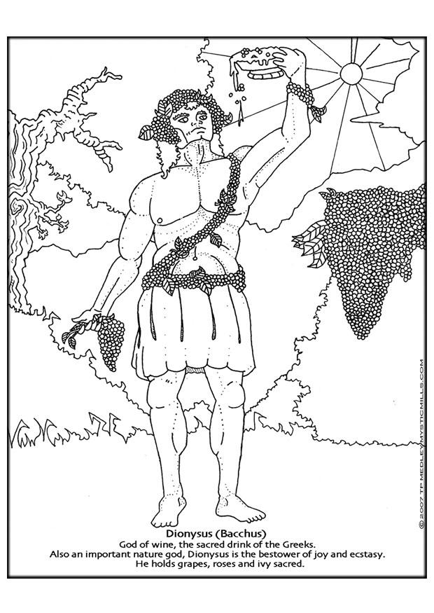 bacchus, dionysos Coloriage bacchus, dionysos