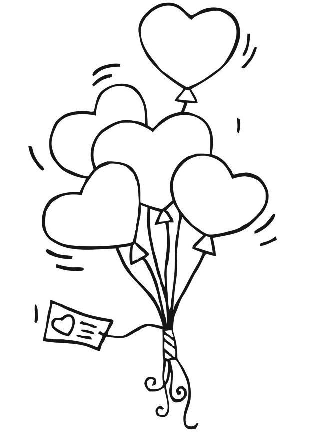ballons coeurs Coloriage ballons coeurs