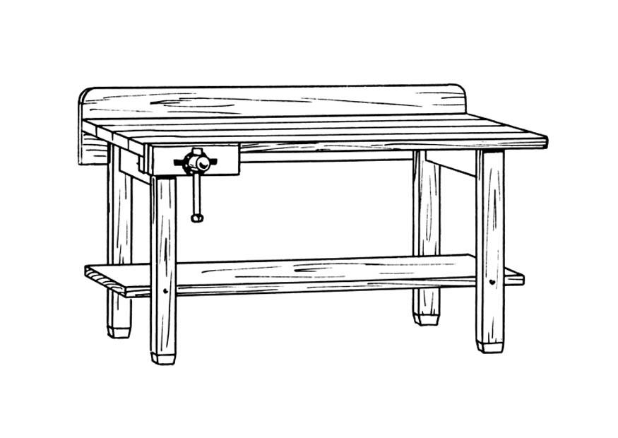 banc de travail Coloriage banc de travail