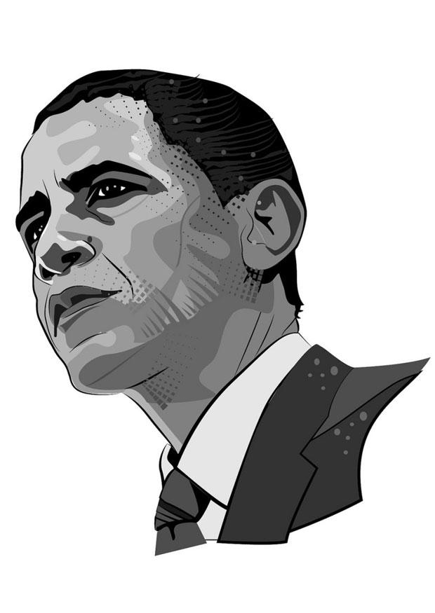 barack obama Coloriage barack obama