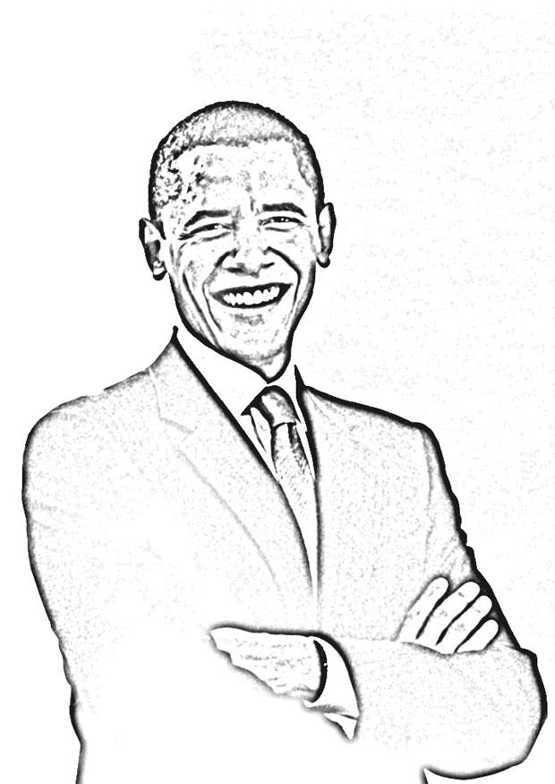 prA©sident obama Coloriage prA©sident obama