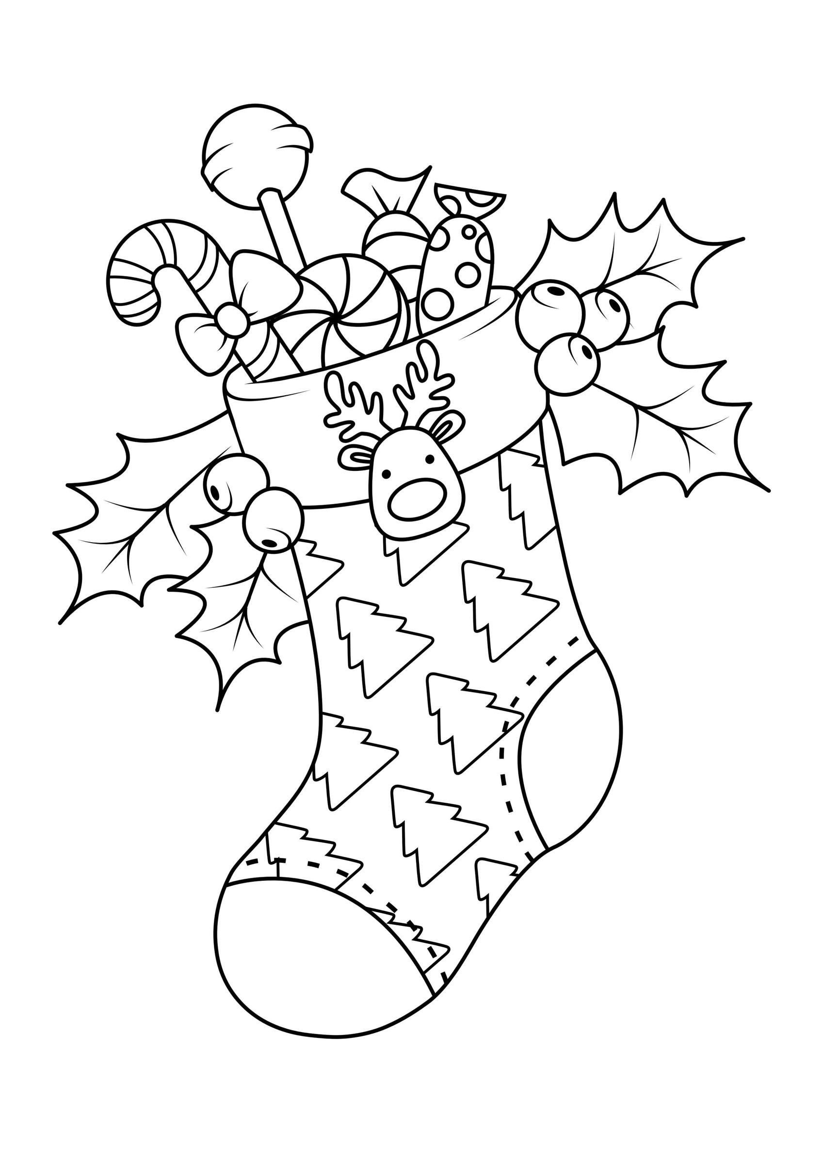 bas de noA«l Coloriage bas de noA«l