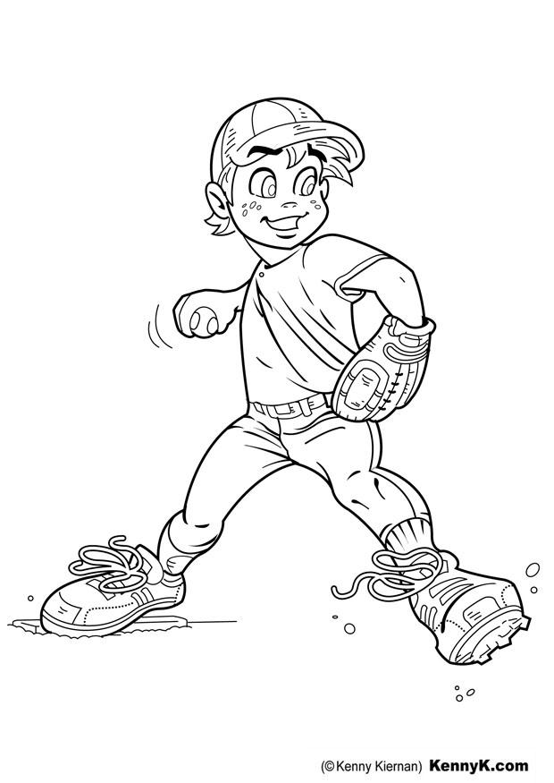 base-ball - lanceur Coloriage base-ball - lanceur