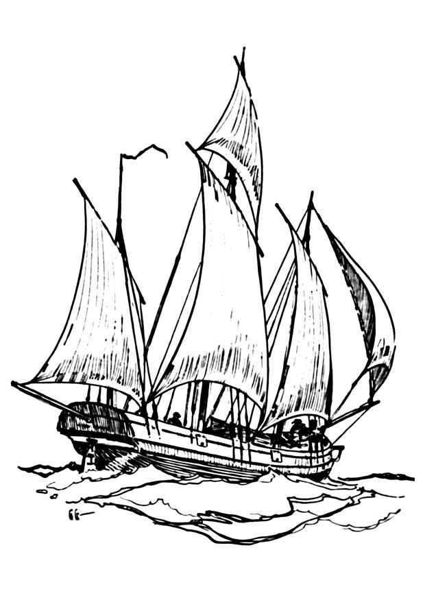 bateau - lougre Coloriage bateau - lougre