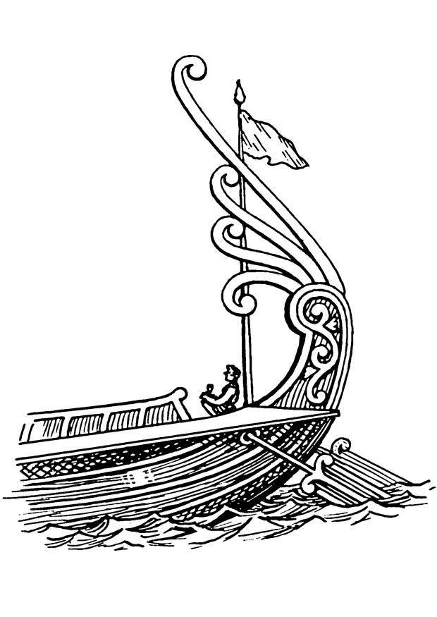 bateau - poupe avec gouvernail Coloriage bateau - poupe avec gouvernail