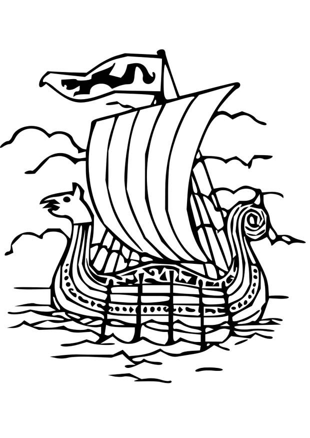bateau viking Coloriage bateau viking