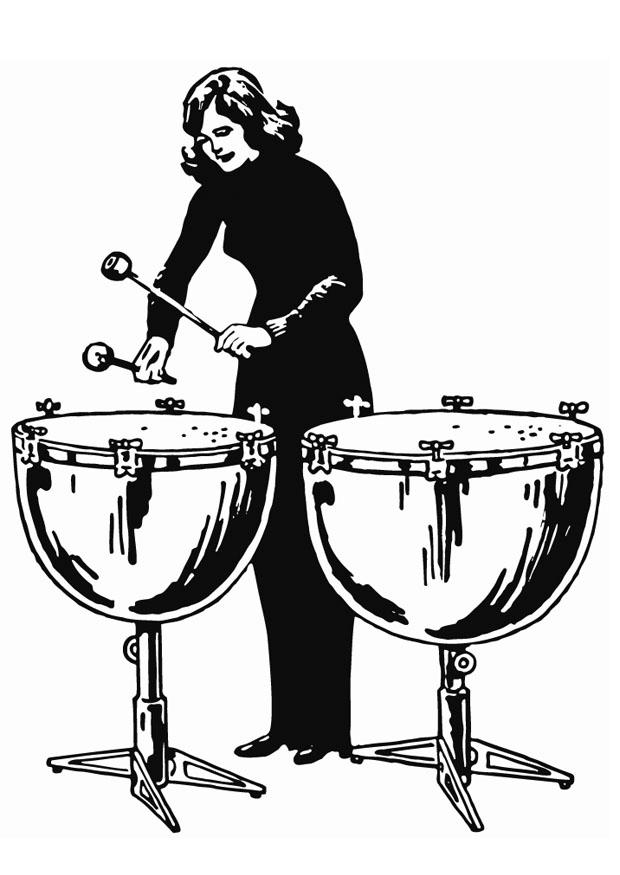 battre des timbales Coloriage battre des timbales
