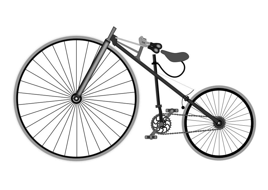 bicyclette antique Coloriage bicyclette antique