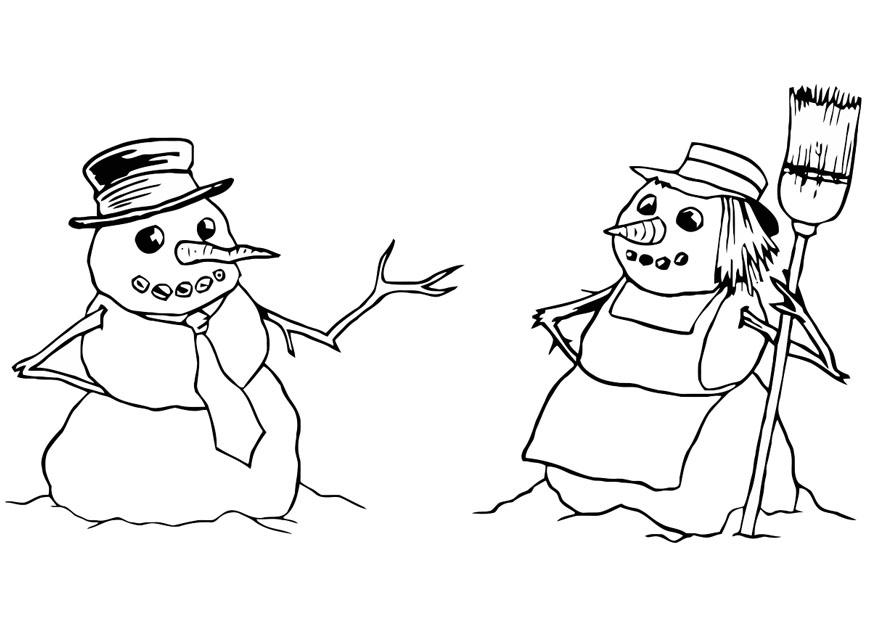 Coloriage bonhommes de neige