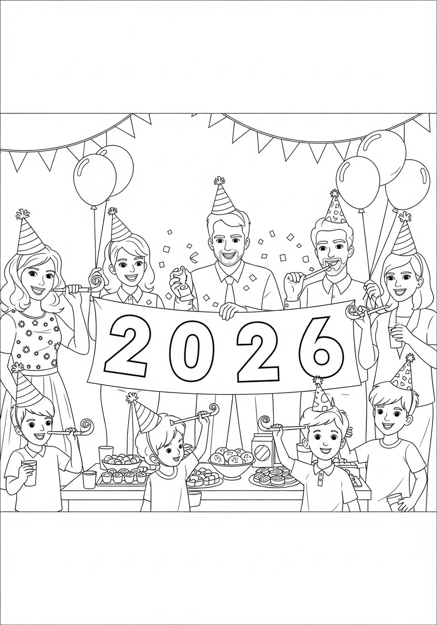 bonne annA©e 2026 Coloriage bonne annA©e 2026