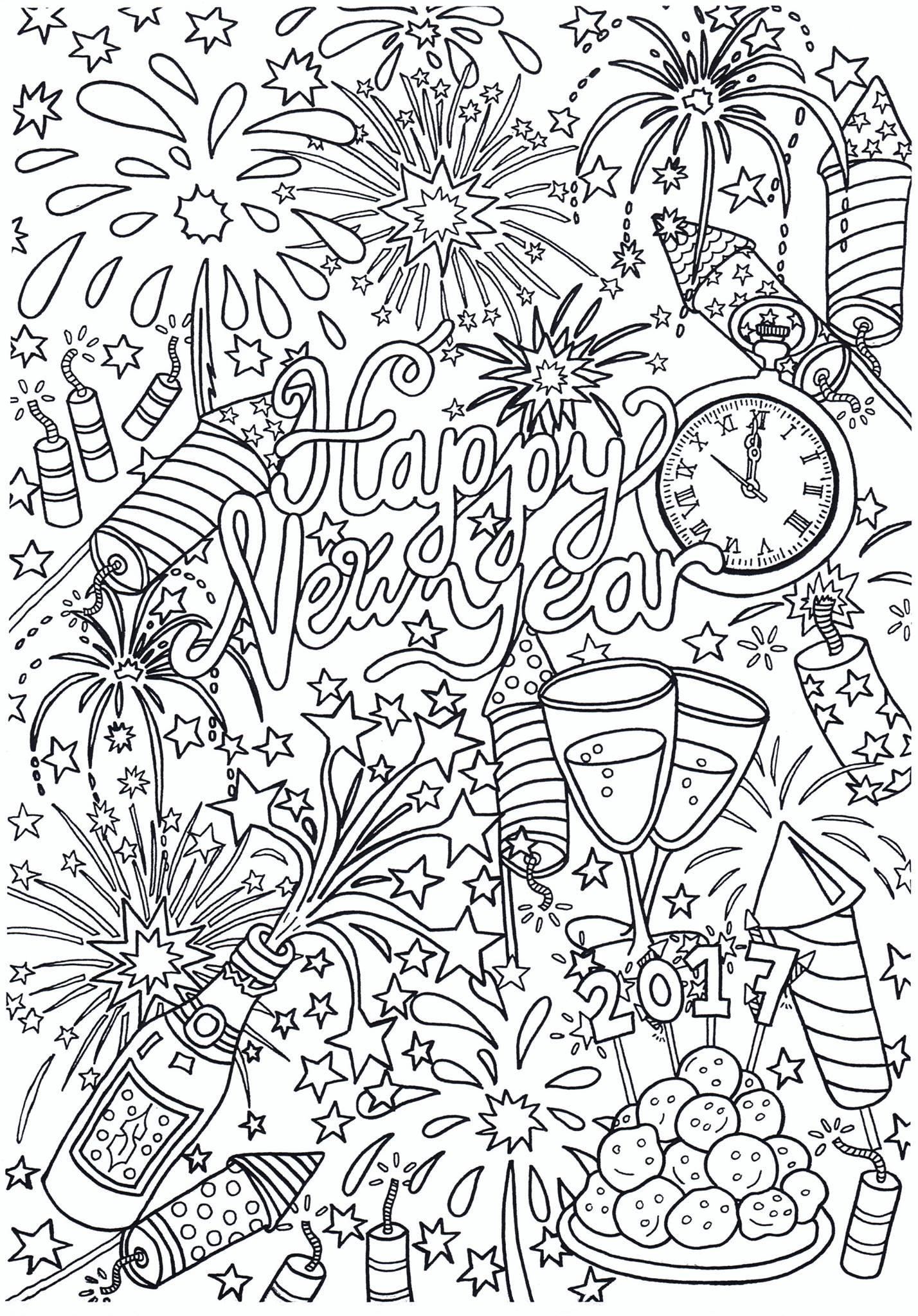 bonne annA©e Coloriage bonne annA©e