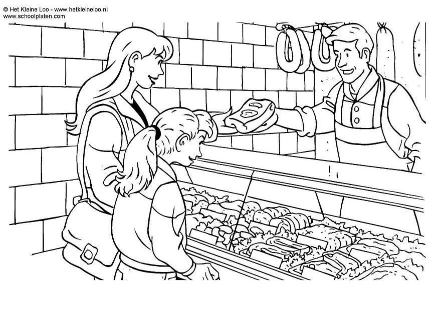 boucherie Coloriage boucherie