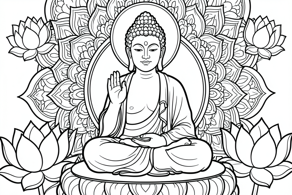 Coloriage bouddha akshobya