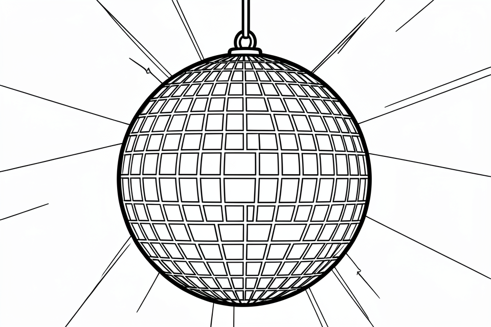 boule disco Coloriage boule disco