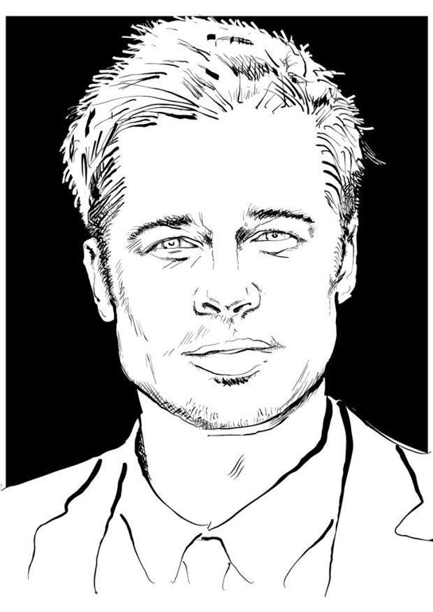 brad pitt Coloriage brad pitt