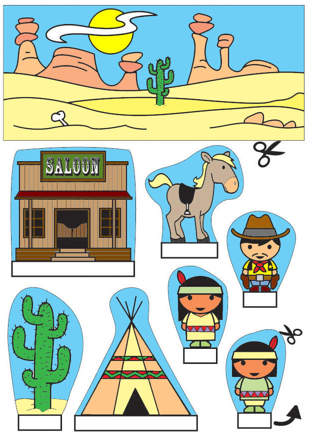 Bricolage cow-boys et diorama indiens
