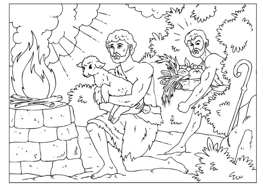 caA¯n et abel Coloriage caA¯n et abel