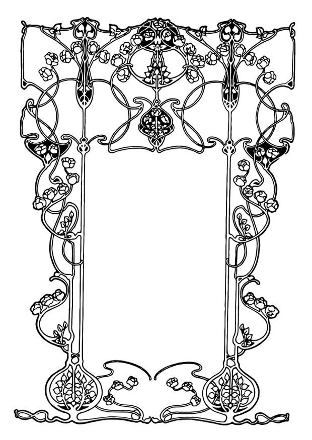 cadre art nouveau Coloriage cadre art nouveau