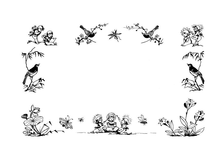 Coloriage cadre - contes de fA©es