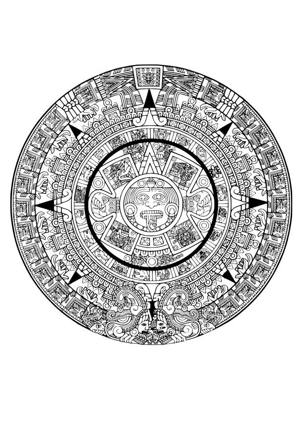 calendrier aztA¨que Coloriage calendrier aztA¨que