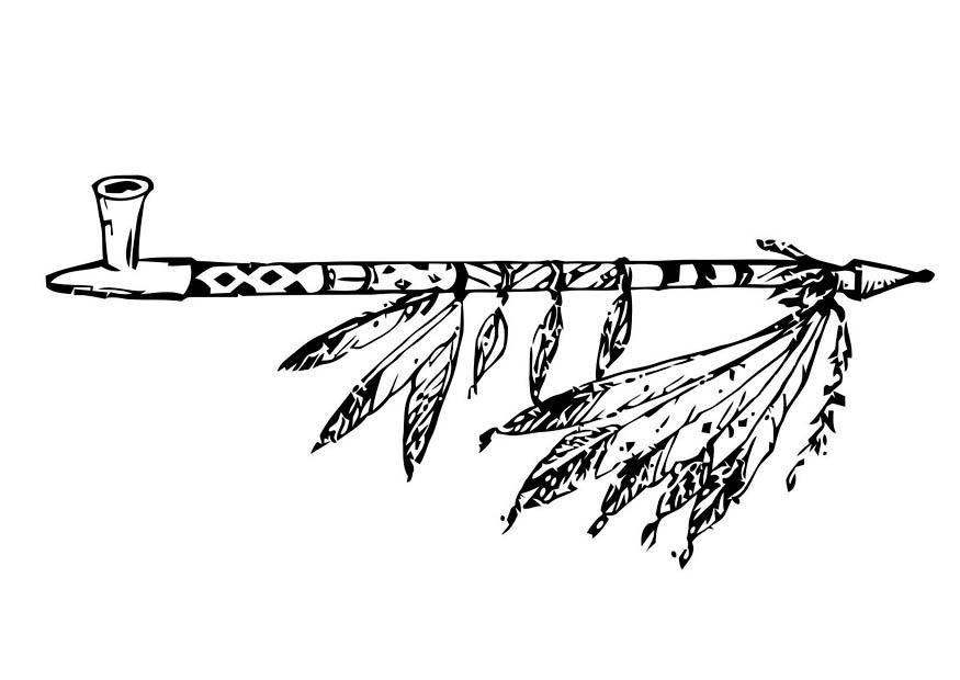 calumet de la paix Coloriage calumet de la paix