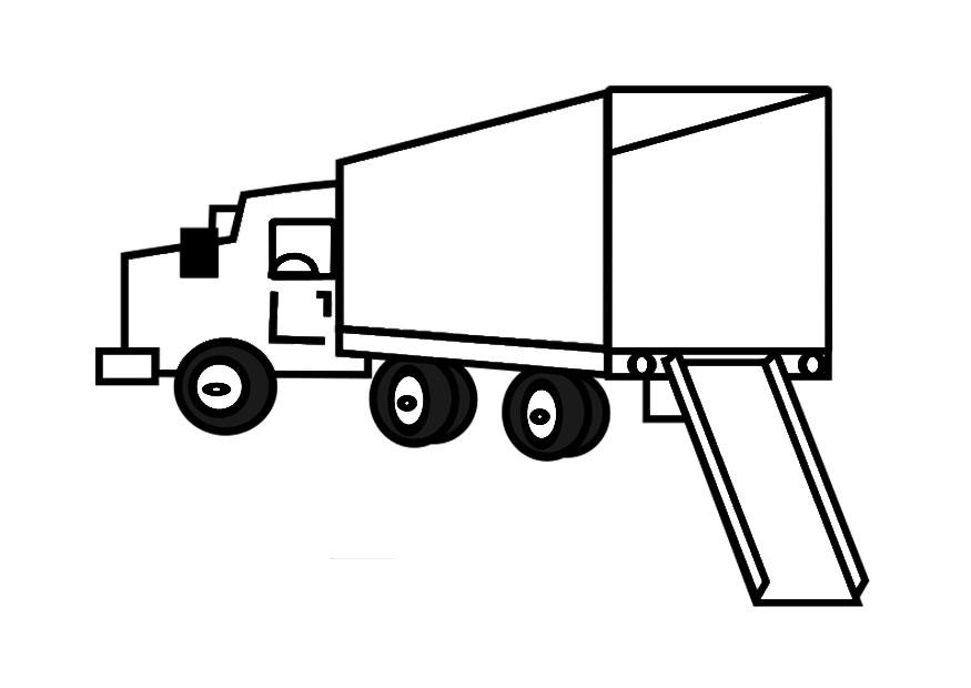 camion de dA©mA©nagement vide Coloriage camion de dA©mA©nagement vide
